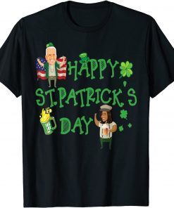 Happy St Patrick’s Day Biden And Harris With Beer Clovers Classic Shirt