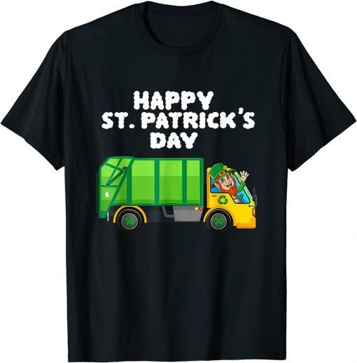 Happy St Patricks Day Leprechaun Garbage Truck Classic Shirt