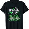 Happy St Patricks Day Three Gnomes Shamrock Essential Unisex Shirt