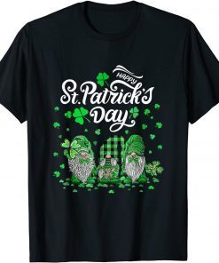 Happy St Patricks Day Three Gnomes Shamrock Essential Unisex Shirt