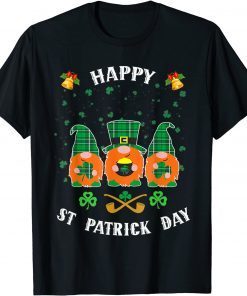 Happy St. Patrick's Day Three Gnomes Holding Shamrock Gift Shirt