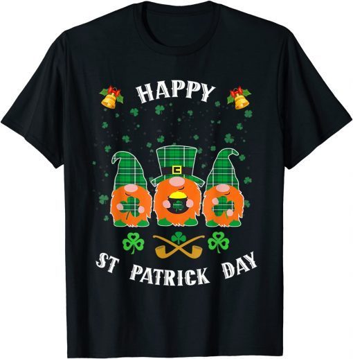 Happy St. Patrick's Day Three Gnomes Holding Shamrock Gift Shirt