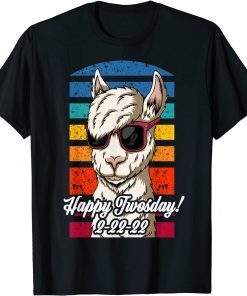 Happy Twos Day Llama Tuesday 2 22 22 Feb 22nd 2022 Twosday Gift Shirt