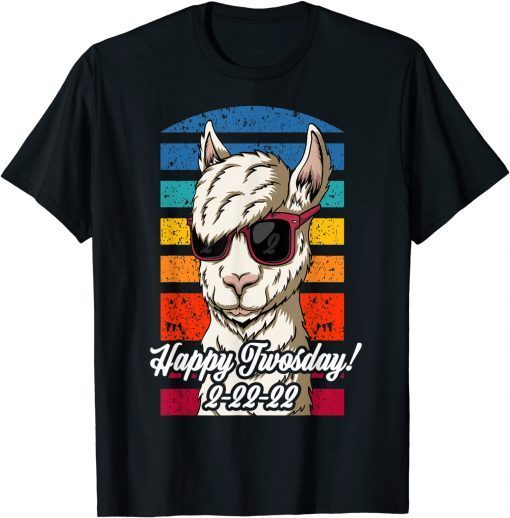 Happy Twos Day Llama Tuesday 2 22 22 Feb 22nd 2022 Twosday Gift Shirt