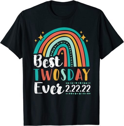 Happy Twosday 2022 Blue Rainbow Twos Day 2-22-22 Limited Shirt