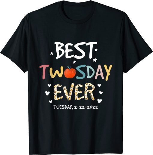 Happy Twosday 2022 Leopard Best Twos Day Ever 2-22-22 Gift Shirt