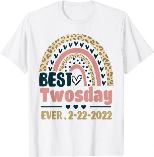 Happy Twosday 2022 Shirt Pink Leopard Twos Day 2-22-22 Gift Shirt