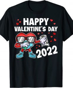 Happy Valentines Day 2022 Dabbing Heart Dab Face Mask T-Shirt