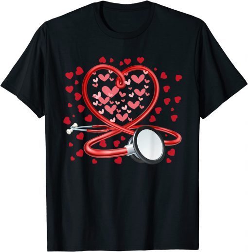 Heart Stethoscope Nurse Cute Love Nursing Valentines Day Unisex Shirt