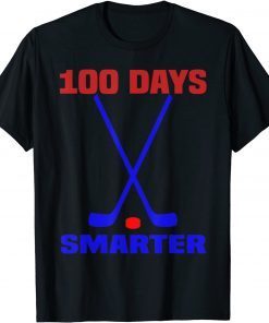 Hockey 100 Days Of School Happy 100th Day Teacher T-Shirt