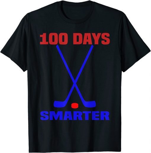 Hockey 100 Days Of School Happy 100th Day Teacher T-Shirt