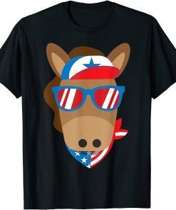 Horse USA Sunglasses Bandana 4th Of July Merica Cowboy Unisex Shirt