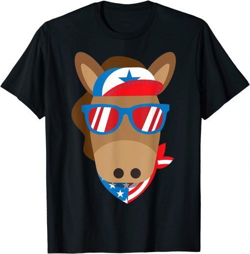 Horse USA Sunglasses Bandana 4th Of July Merica Cowboy Unisex Shirt