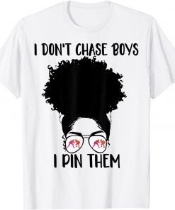 I Don't Chase Boys I Pin Them Wrestling afro black girl Classic Shirt