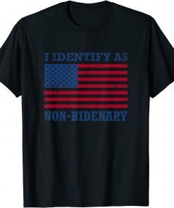 I Identify As Non-Bidenary Vintage Grunge American Flag Classic Shirt