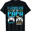 I Leveled Up To Papa Gamer Apparel, New Grandpa Video Game Gift Shirt