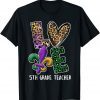 I Love Mardi Gras 5th Grade Teacher Plaid Leopard Limited Shirt