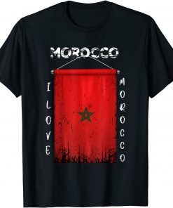 I Love Morocco Vintage Morocco Flag Gift Shirt