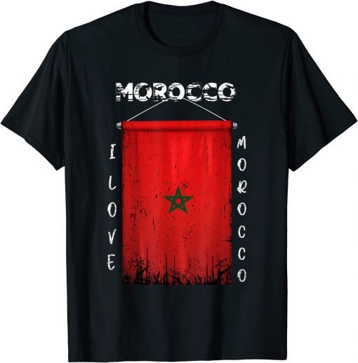 I Love Morocco Vintage Morocco Flag Gift Shirt