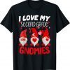 I Love My Second Grade Gnomies Valentine Heart Teacher Unisex Shirt