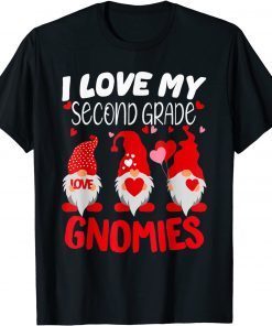 I Love My Second Grade Gnomies Valentine Heart Teacher Unisex Shirt