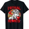 I Steal Hearts Trex Dino Baby Boy Valentines Day Toddler T-Shirt