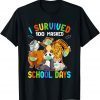 I Survived 100 Masked School Days Wild Animal Characters Gift Shirt