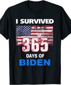 I Survived 365 Days Of Biden Usa Flag Classic Shirt