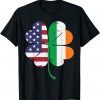 Irish USA Flag Shamrock Leaf St Patricks Day Unisex Shirt