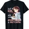Just A Girl Who Loves Anime Ramen And Sketching Japan Anime Classic T-Shirt