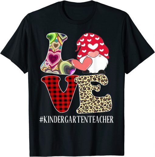 Kindergarten Teacher Love Leopard Appreciation Valentine Gift T-Shirt