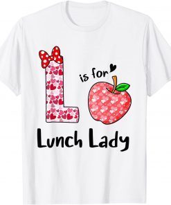 L Is For Lunch Lady Valentines Buffalo Plaid Gift Shirt