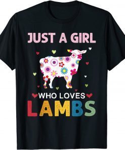 Lambs Lover Just a Girl Who Loves Lambs Daisy Flower Classic T-Shirt