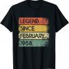 Legend February 1958 64th Birthday Decorations 64 Years Old Classic Shirt
