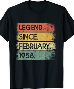 Legend February 1958 64th Birthday Decorations 64 Years Old Classic Shirt