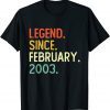 Legend Since February 2003 19Th Birthday 19 Years Old T-Shirt