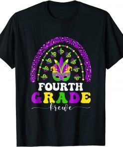 Leopard Rainbow Fourth Grade Crew Teacher Mardi Gras Limited Shirt