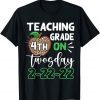 Leopard Teaching 4th Grade On Twosday 2-22-22 Teacher Gift Shirt