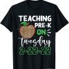 Leopard Teaching Pre-K Grade On Twosday 2-22-22 Teacher Gift Shirt
