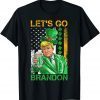 Lets Go Brandon St Patricks Day Trump American Flag Shamrock Limited Shirt