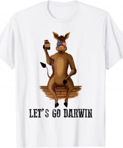 Lets Go Darwin Sarcastic US Flag Sunglass Beer Vintage Unisex Shirt