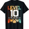 Level 10 Unlocked 10th Birthday Matching Video Game Official Shirt