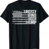 Liberty Guns Beer Trump LGBT Dad Grandpa Veteran US Flag Classic Shirt