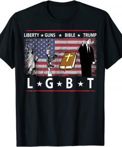 Liberty Guns Bible Trump LGBT Parody 2022 Unisex Shirt