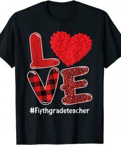 Love 5th Grade Teacher Students Heart Valentine's Day Classic Shirt