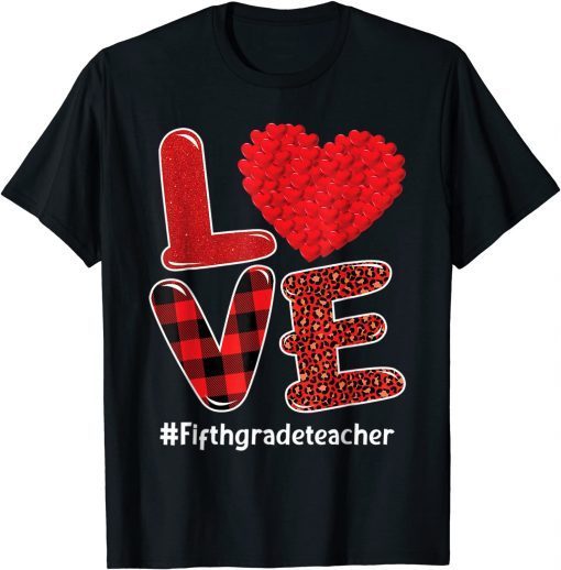 Love 5th Grade Teacher Students Heart Valentine's Day Classic Shirt