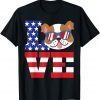 Love Bulldog Sunglasses 4th Of July USA Meica Dog Classic Shirt