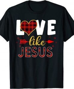 Love Like Jesus Leopard Print Valentines Day T-Shirt