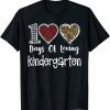 Loving 100 Days of School Kindergarten Teacher Leopard Plaid T-Shirt