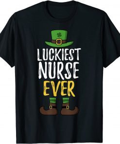 Luckiest Ever Nurse Leprechaun St. Patrick's Day Matching Classic Shirt